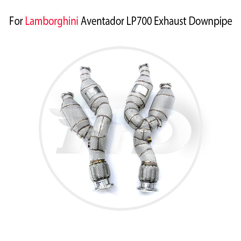 Car Accessories Exhaust System High Flow Performance Downpipe for Lamborghini Aventador LP700 LP720 LP750 With Catalytic