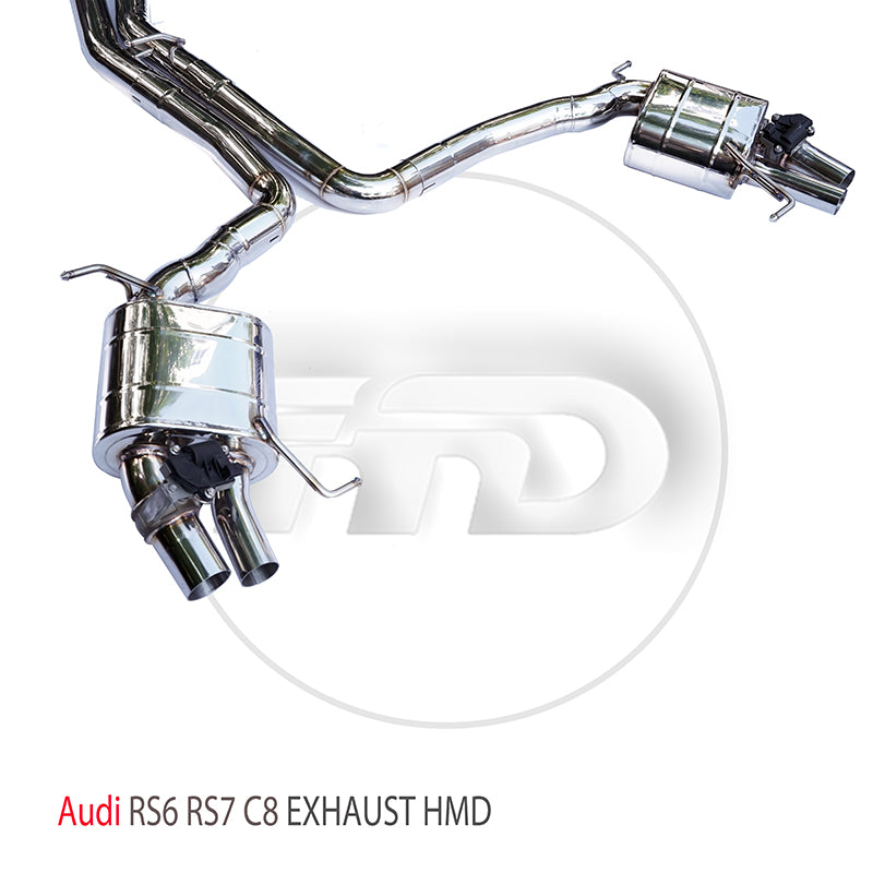 For Stainless Steel Exhaust System Performance Catback for Audi RS6 RS7 C8 Auto Replacement Modification Electronic Valve