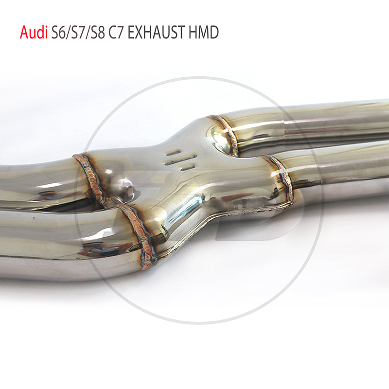 For Stainless Steel Exhaust System Performance Catback for Audi S6 S7 S8 C7 Auto Replacement Modification Electronic Valve