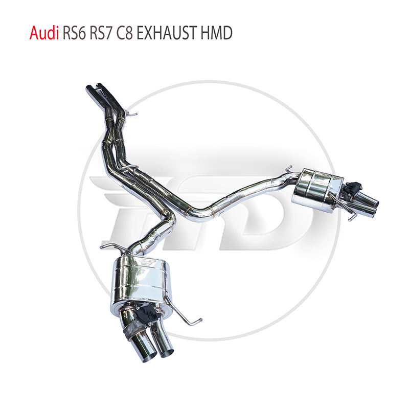 For Stainless Steel Exhaust System Performance Catback for Audi RS6 RS7 C8 Auto Replacement Modification Electronic Valve