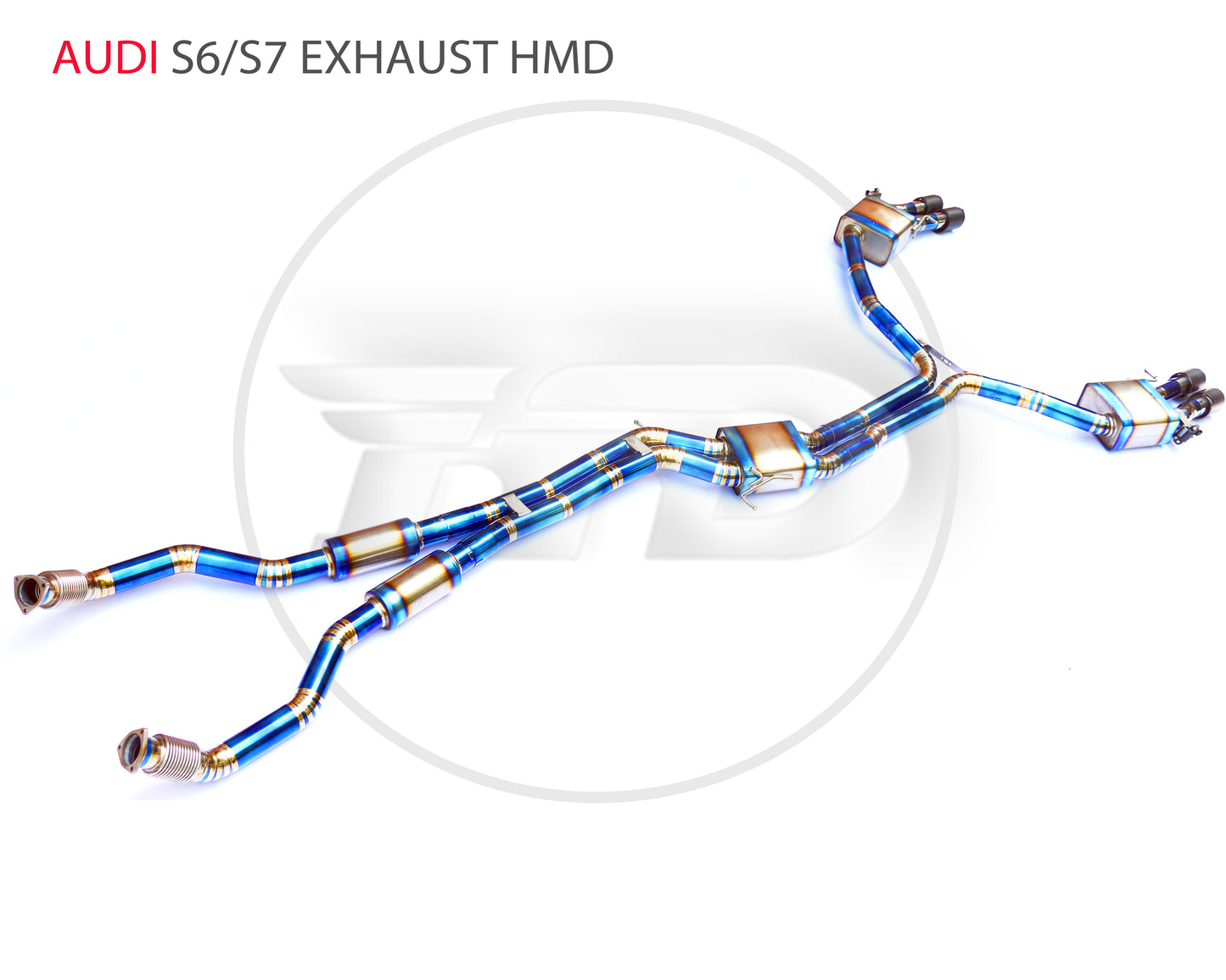 Titanium Alloy Exhaust Pipe Manifold Downpipe is Suitable for Audi S4 S5 S6 S7 S8 RS4 RS5 RS6 Auto Modification Electronic Valve