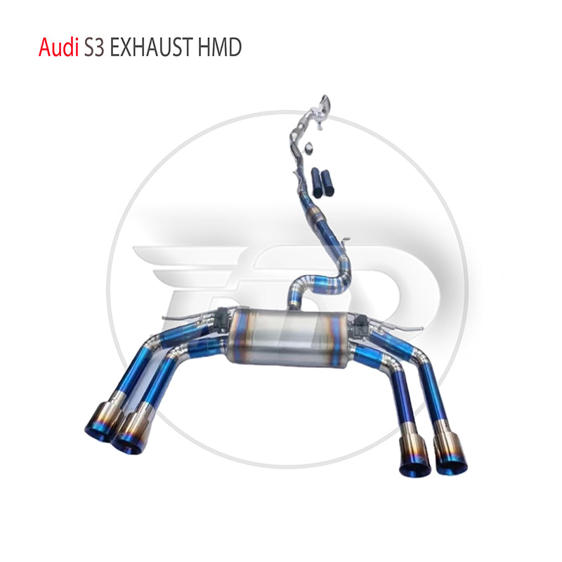 For Titanium Alloy Exhaust System Performance Catback is Suitable For Audi S3 Auto Modify Electronic Valve High Flow Downpipe