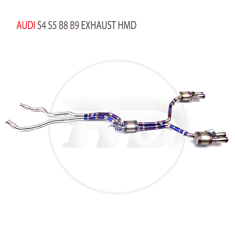 For Titanium Alloy Exhaust System Performance Catback And Front Pipe for Audi S4 S5 B8 B9 Auto Modification Electronic Valve