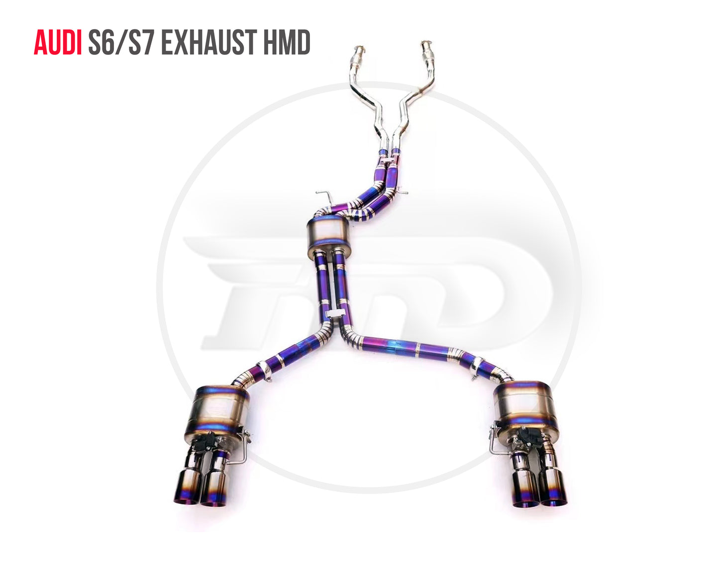 Titanium Alloy Exhaust Pipe Manifold Downpipe is Suitable for Audi S4 S5 S6 S7 S8 RS4 RS5 RS6 Auto Modification Electronic Valve