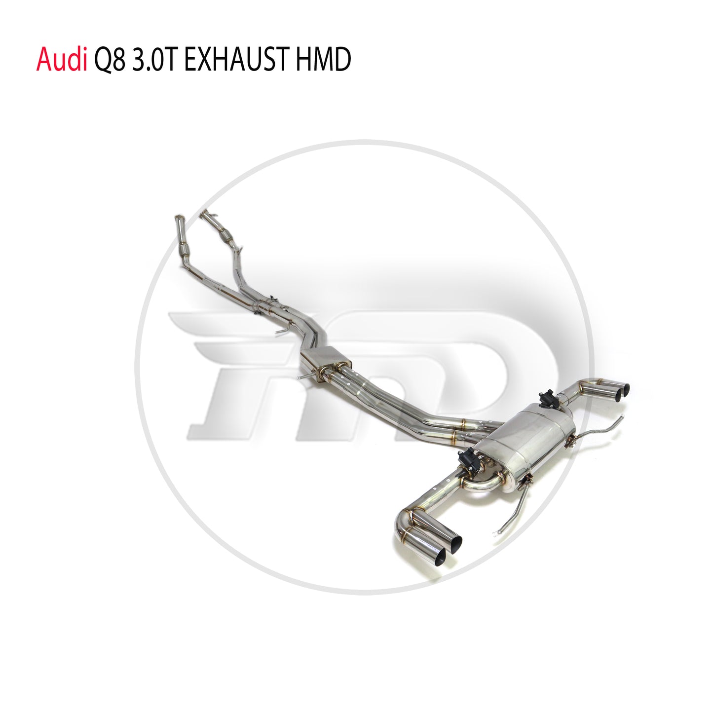 Stainless Steel Exhaust System Performance Catback With Middle Pipe For Audi Q8 2019-2023 3.0T Electronic Valve Muffler