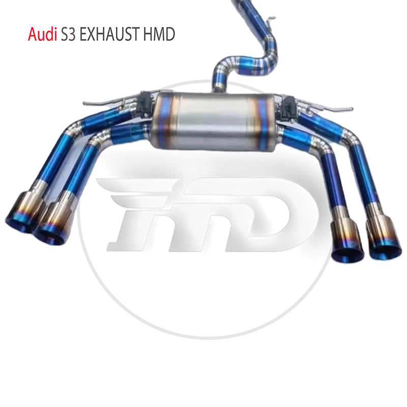 For Titanium Alloy Exhaust System Performance Catback is Suitable For Audi S3 Auto Modify Electronic Valve High Flow Downpipe