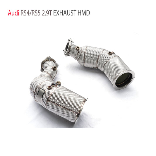 Exhaust System High Flow Performance Downpipe for Audi RS4 RS5 2.9T Car Accessories With Cat Pipe