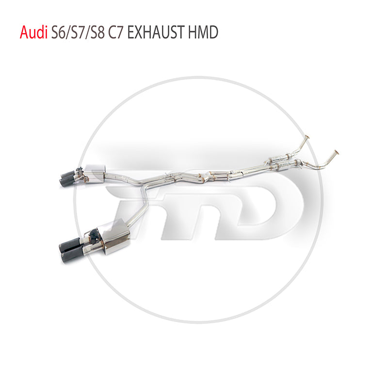 For Stainless Steel Exhaust System Performance Catback for Audi S6 S7 S8 C7 Auto Replacement Modification Electronic Valve