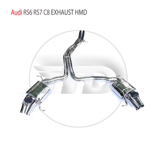 For Stainless Steel Exhaust System Performance Catback for Audi RS6 RS7 C8 Auto Replacement Modification Electronic Valve