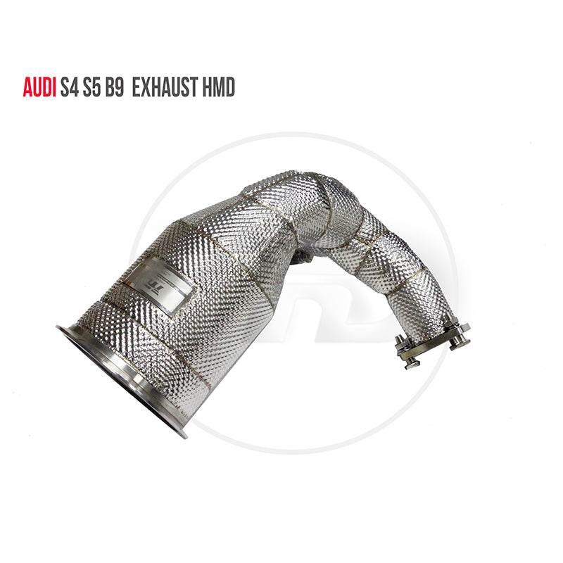 For Audi S4 S5 B9 3.0T Exhaust Downpipe stainless steel Downpipe with catalytic converter