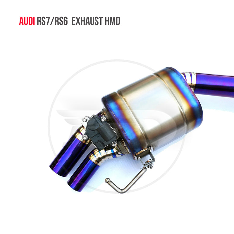 For Titanium Alloy Exhaust System Performance Catback for Audi RS6 RS7 C7 C8 Auto Modification Electronic Valve Muffler