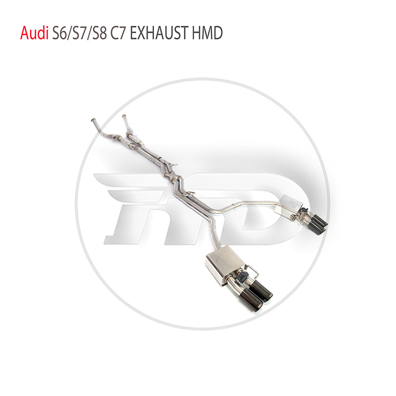 For Stainless Steel Exhaust System Performance Catback for Audi S6 S7 S8 C7 Auto Replacement Modification Electronic Valve