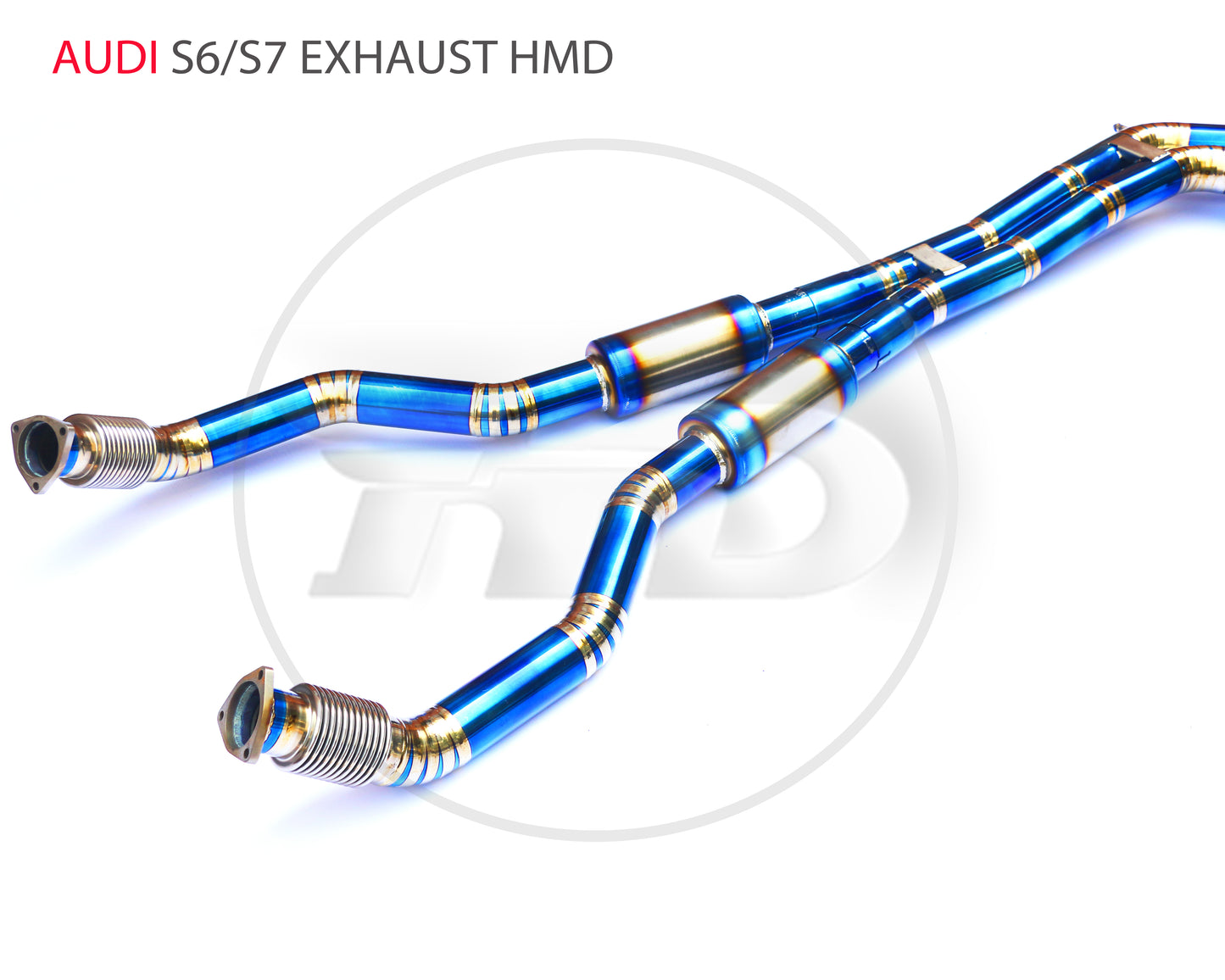 Titanium Alloy Exhaust Pipe Manifold Downpipe is Suitable for Audi S4 S5 S6 S7 S8 RS4 RS5 RS6 Auto Modification Electronic Valve