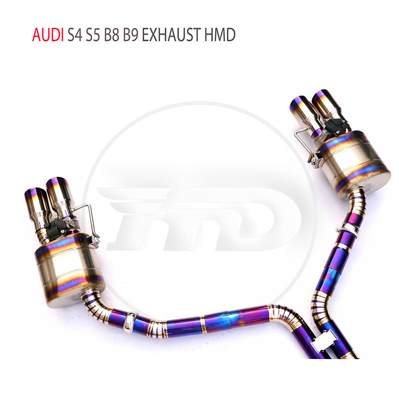 For Titanium Alloy Exhaust System Performance Catback And Front Pipe for Audi S4 S5 B8 B9 Auto Modification Electronic Valve