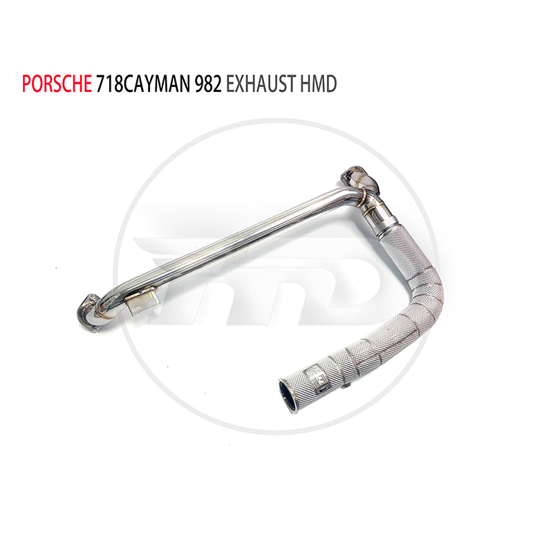 Car Accessories Exhaust System High Flow Performance Downpipe for Porsche 718 Cayman Boxster 982 With Catalytic Converter