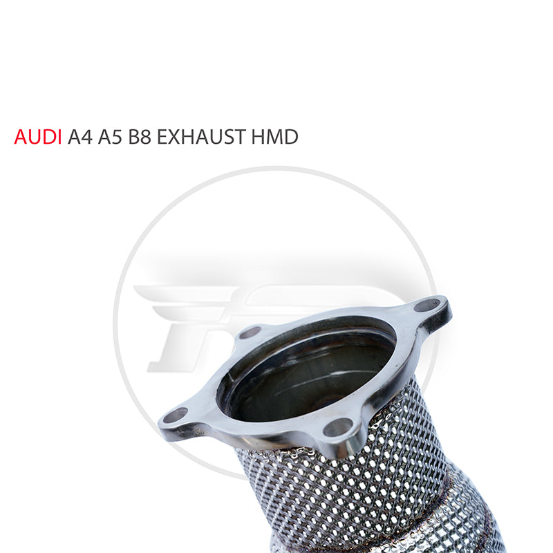 For Exhaust Manifold Downpipe for Audi A4 A5 Q5 B8 Car Accessories With Catalytic Converter Header Catless Stainless Steel Pipe