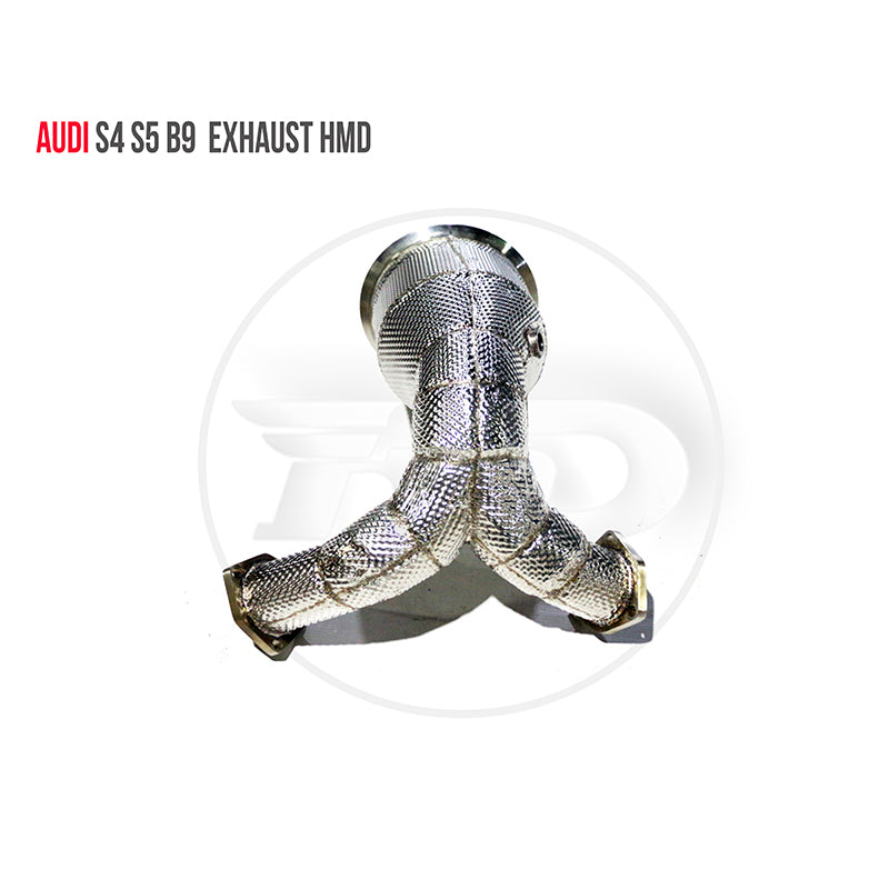 For Audi S4 S5 B9 3.0T Exhaust Downpipe stainless steel Downpipe with catalytic converter