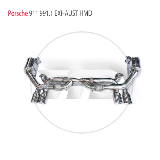 Stainless Steel Exhaust System Performance Catback for Porsche 911 991.1 Carrera Targa Cabliolet Valve Muffler