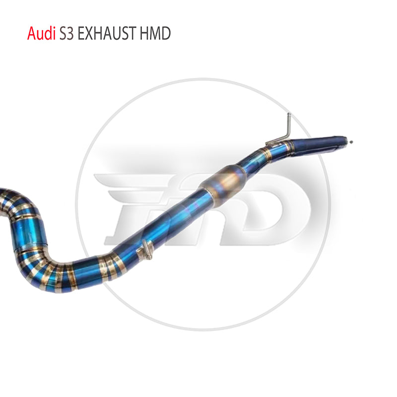 For Titanium Alloy Exhaust System Performance Catback is Suitable For Audi S3 Auto Modify Electronic Valve High Flow Downpipe