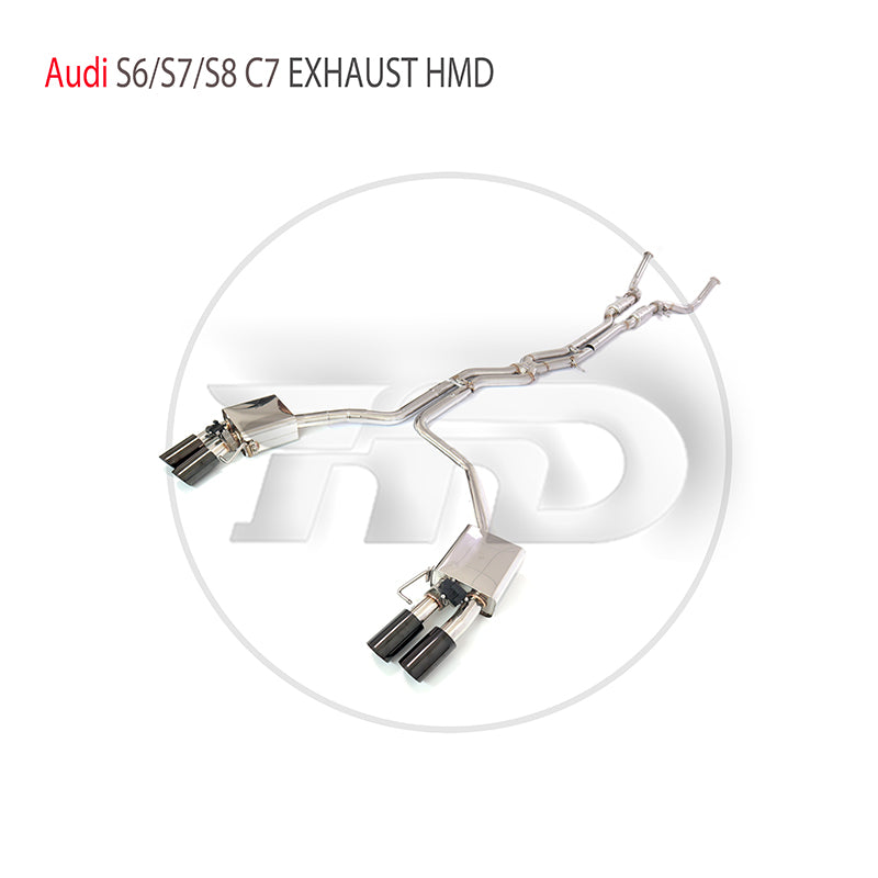 For Stainless Steel Exhaust System Performance Catback for Audi S6 S7 S8 C7 Auto Replacement Modification Electronic Valve