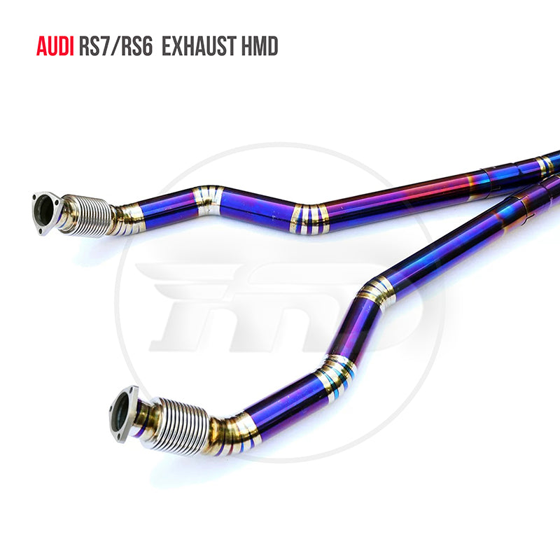 For Titanium Alloy Exhaust System Performance Catback for Audi RS6 RS7 C7 C8 Auto Modification Electronic Valve Muffler