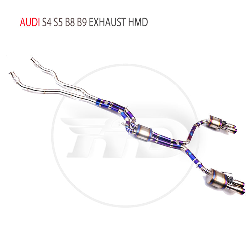 For Titanium Alloy Exhaust System Performance Catback And Front Pipe for Audi S4 S5 B8 B9 Auto Modification Electronic Valve