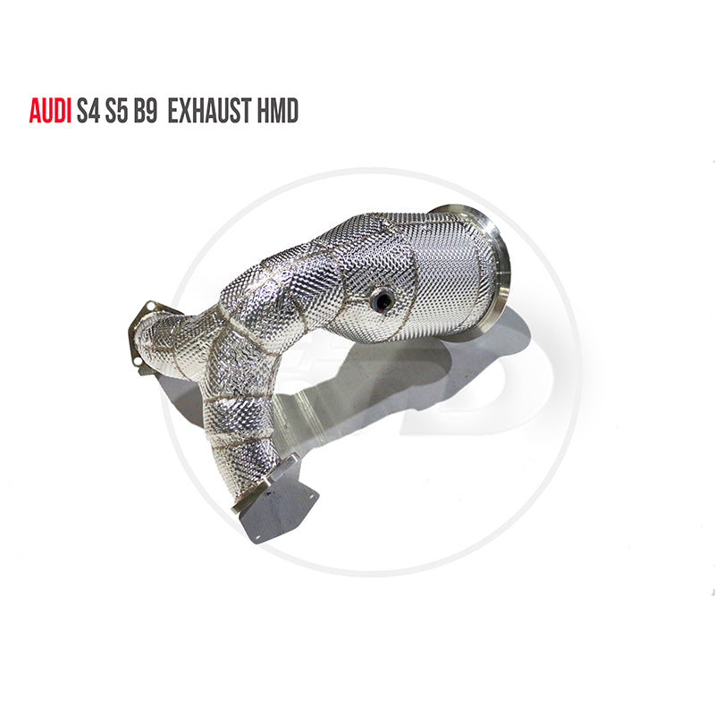 For Audi S4 S5 B9 3.0T Exhaust Downpipe stainless steel Downpipe with catalytic converter