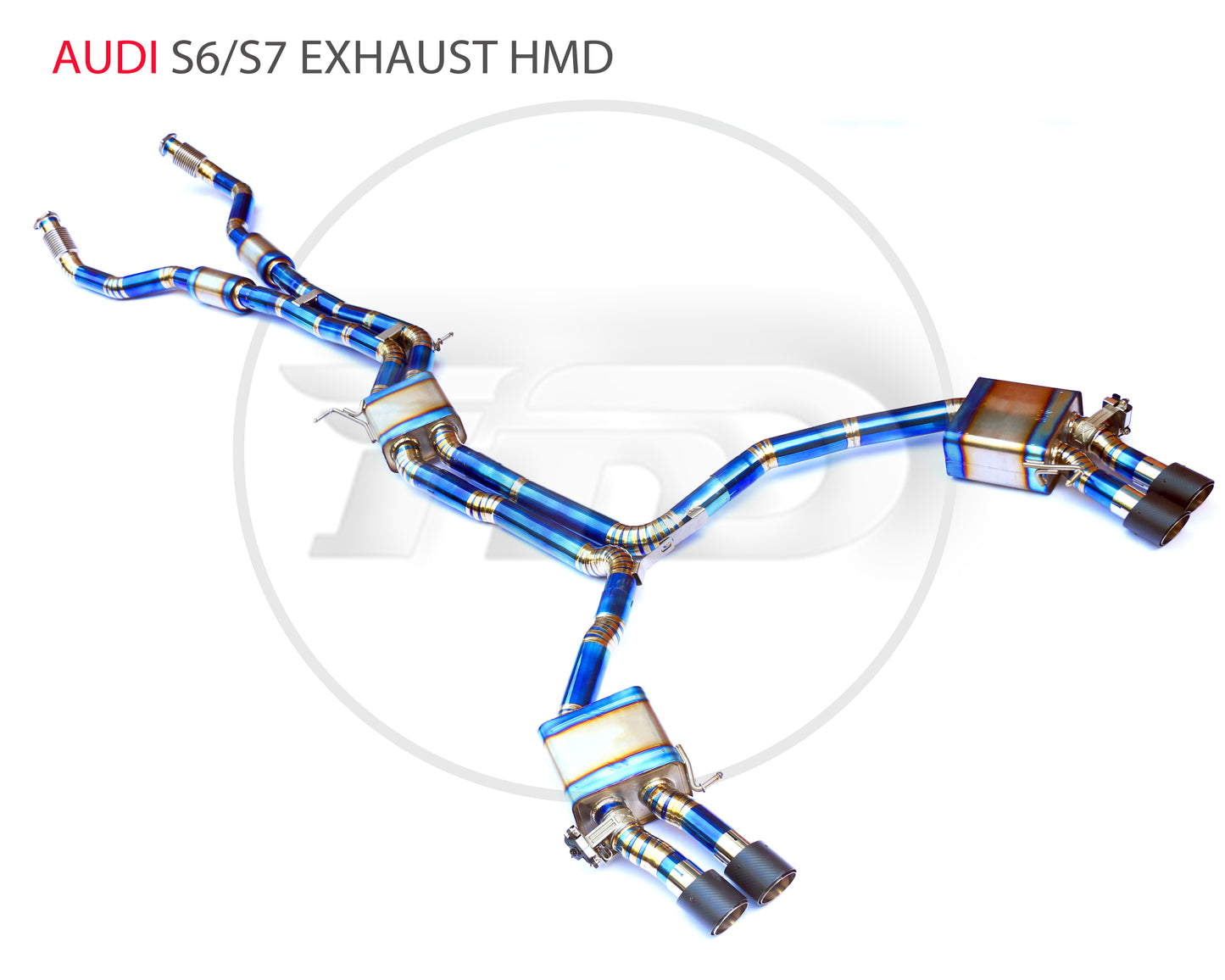 Titanium Alloy Exhaust Pipe Manifold Downpipe is Suitable for Audi S4 S5 S6 S7 S8 RS4 RS5 RS6 Auto Modification Electronic Valve