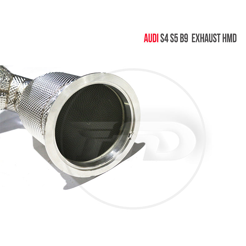 For Audi S4 S5 B9 3.0T Exhaust Downpipe stainless steel Downpipe with catalytic converter