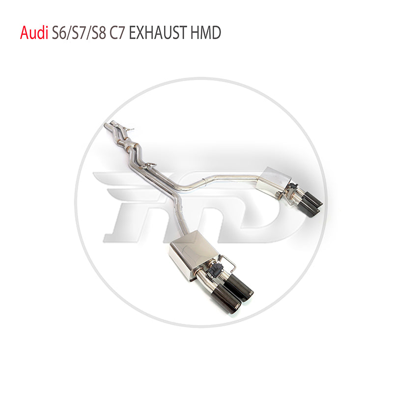 For Stainless Steel Exhaust System Performance Catback for Audi S6 S7 S8 C7 Auto Replacement Modification Electronic Valve