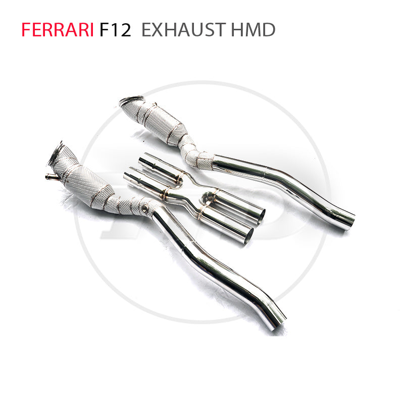 Car Accessories Exhaust Manifold Downpipe for Ferrari F12 With Catalytic Converter Header Catless X Pipe