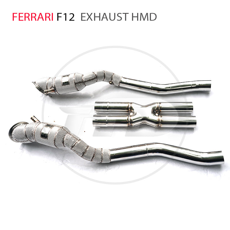 Car Accessories Exhaust Manifold Downpipe for Ferrari F12 With Catalytic Converter Header Catless X Pipe