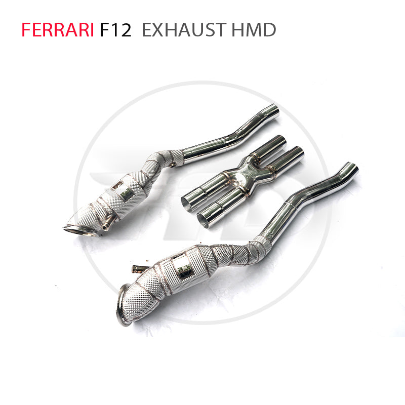 Car Accessories Exhaust Manifold Downpipe for Ferrari F12 With Catalytic Converter Header Catless X Pipe