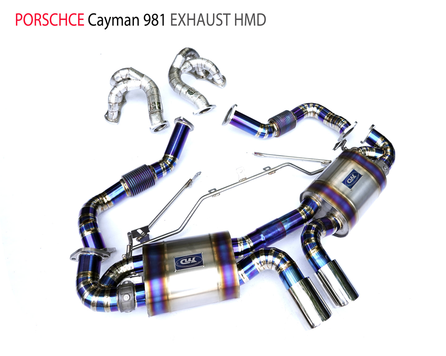 Titanium Alloy Exhaust Pipe With Manifold Full Set for Porsche Cayman Boxster 981 Auto Modification Electronic Valve