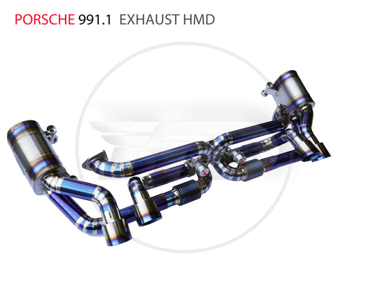 Titanium Alloy Exhaust Pipe Muffler Downpipe is Suitable for Porsche 911 991.1 Auto Modification Electronic Valve