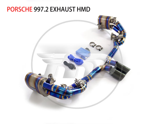 Titanium Alloy Exhaust Pipe Manifold Downpipe is Suitable for Porsche 911 997.2 Auto Modification Electronic Valve Muffler