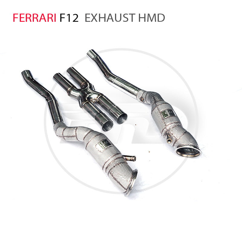 Car Accessories Exhaust Manifold Downpipe for Ferrari F12 With Catalytic Converter Header Catless X Pipe