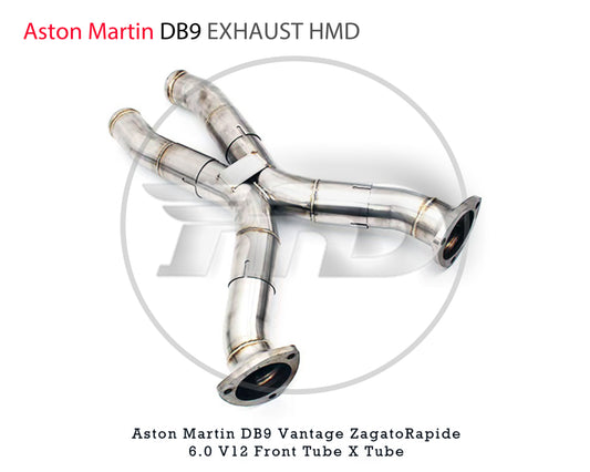 Exhaust System Front Pipe X Tube for Aston Martin DB9 Vantage Zagato Rapide 6.0L V12 Without Cat