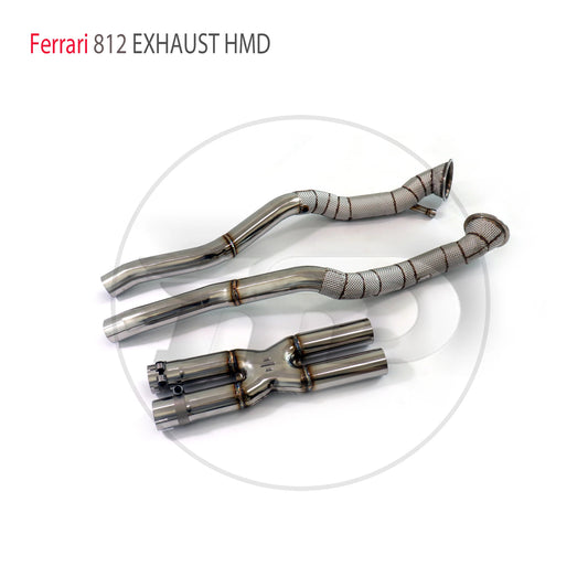Exhaust System Performance Downpipe for Ferrari 812 6.5L Stainless Steel Race X Pipe With Catalytic Converter Header