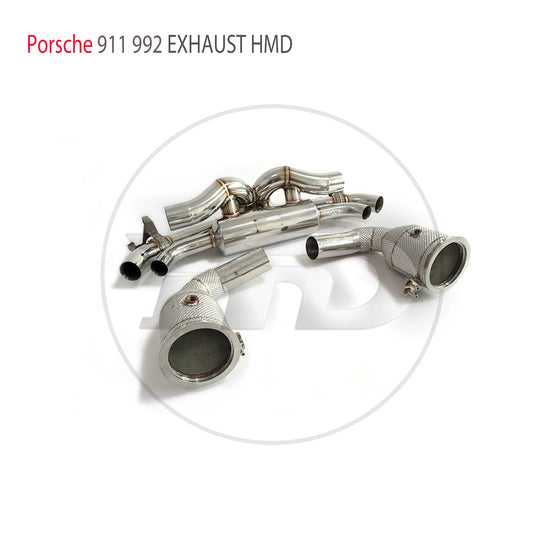 Stainless Steel Exhaust System Performance Catback And High Flow Downpipe For Porsche 911 992 Carrera S X-pipe Muffler