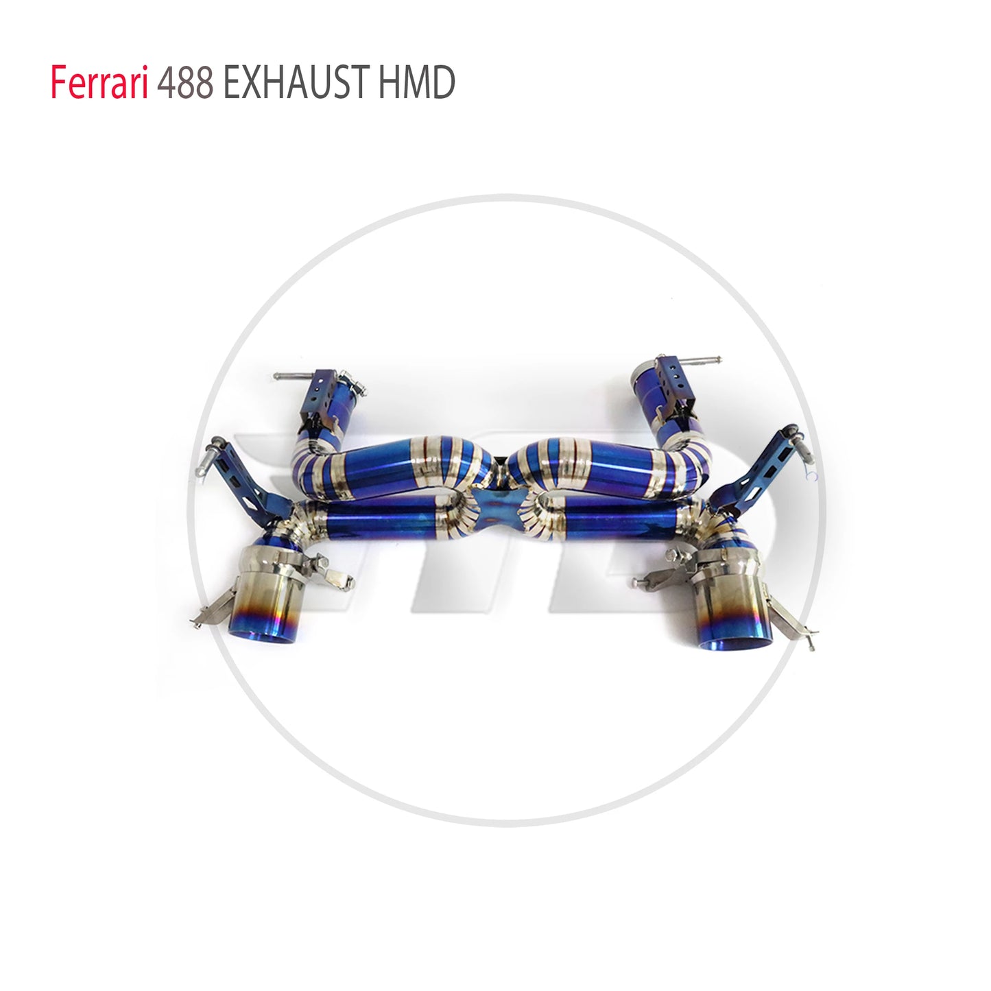 Titanium Exhaust System Performance Catback With Ti Tips For Ferrari 488 Spider Pista 3.9T Without Valve Racing X Pipe