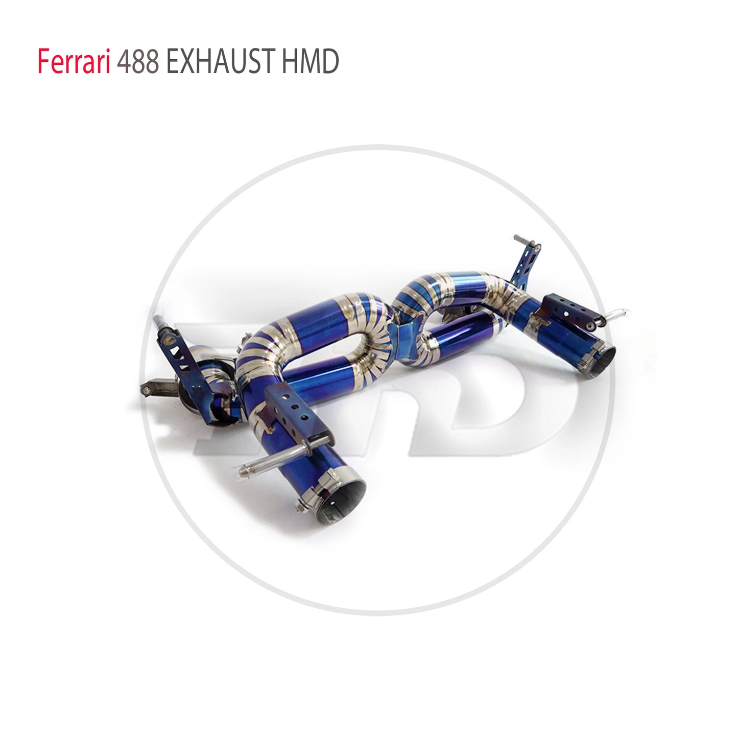 Titanium Exhaust System Performance Catback With Ti Tips For Ferrari 488 Spider Pista 3.9T Without Valve Racing X Pipe