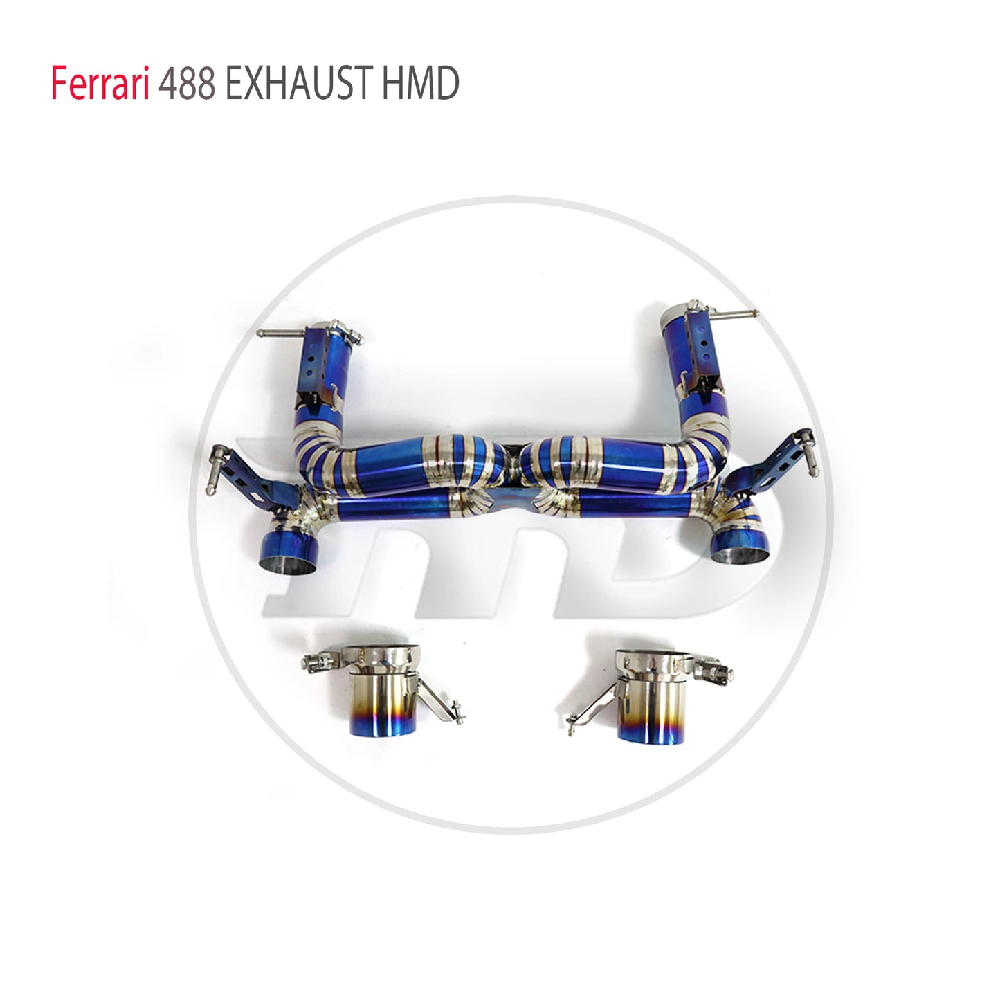 Titanium Exhaust System Performance Catback With Ti Tips For Ferrari 488 Spider Pista 3.9T Without Valve Racing X Pipe