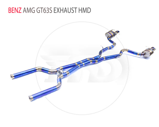Titanium Alloy Exhaust Pipe Manifold Downpipe is Suitable for BENZ AMG GT63S Auto Modification Electronic Valve