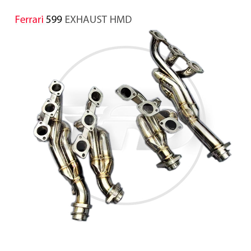 Car Accessories High Flow Performance Exhaust Manifold for Ferrari 599 Without Catalytic Converter Downpipe Catless Header