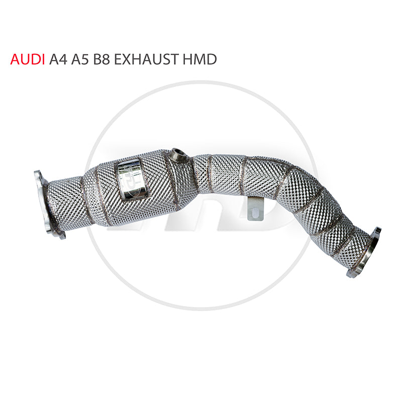 For Exhaust Manifold Downpipe for Audi A4 A5 Q5 B8 Car Accessories With Catalytic Converter Header Catless Stainless Steel Pipe